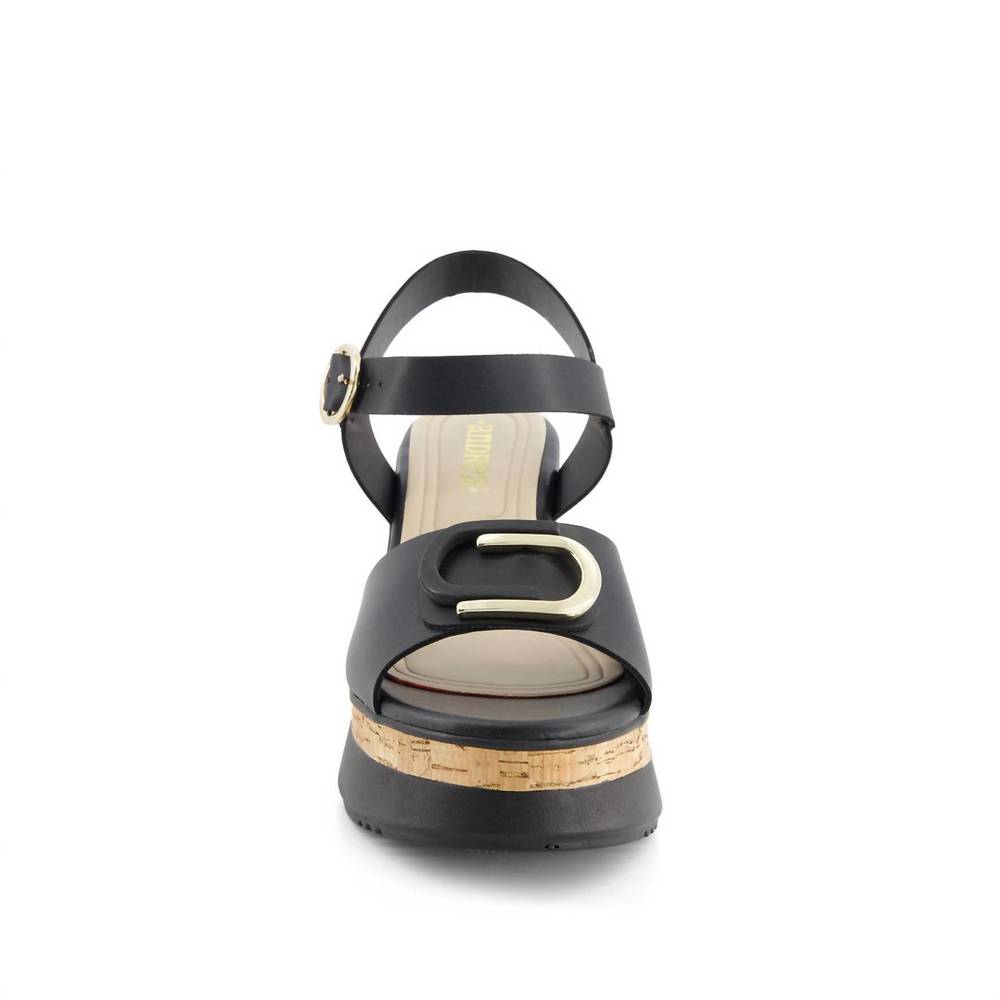 NEW ANDREA women's comfort ankle strap sandal in black - Picture 4 of 6